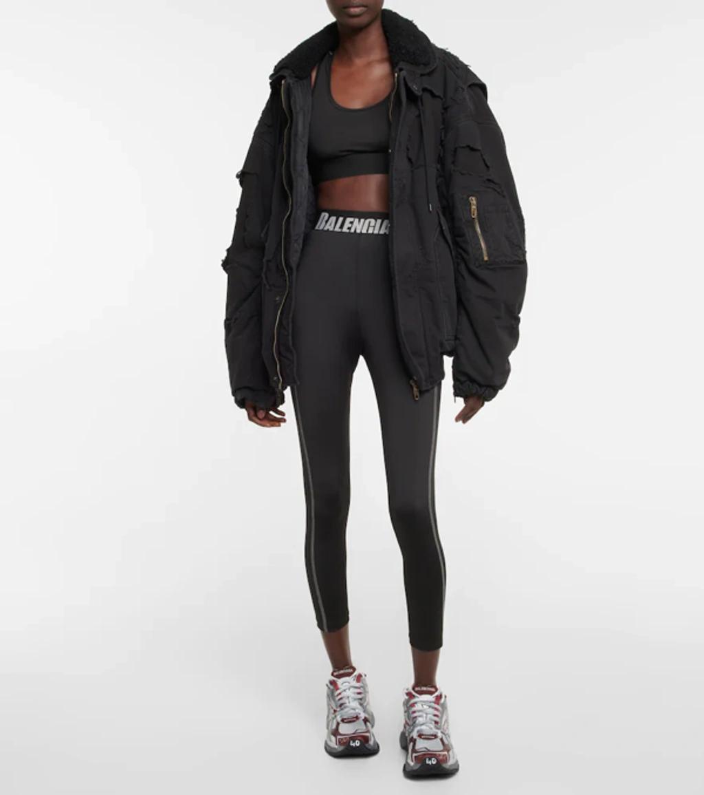 BALENCIAGA Racerback Sports Bra In Black Grey Product Image