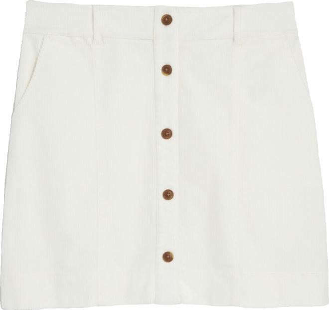 Corduroy Button-Front Skirt Product Image