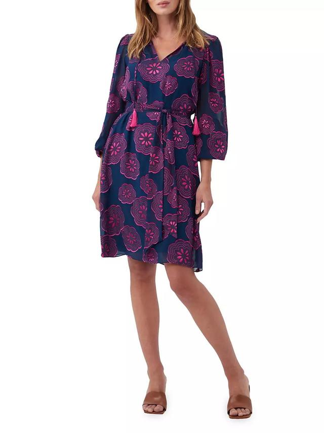 Tribeca Floral Silk-Blend Minidress Product Image