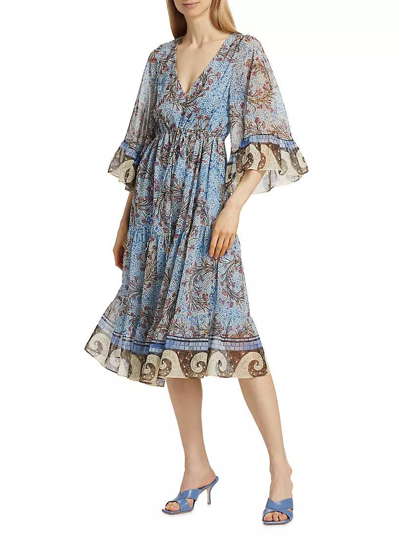 Logan Floral V-Neck Midi-Dress Product Image