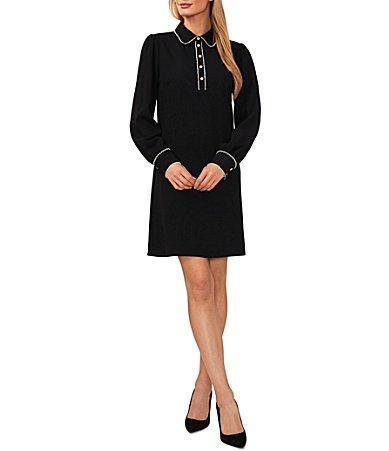 CeCe Scallop Trim Collared Dress (Rich ) Women's Dress Product Image