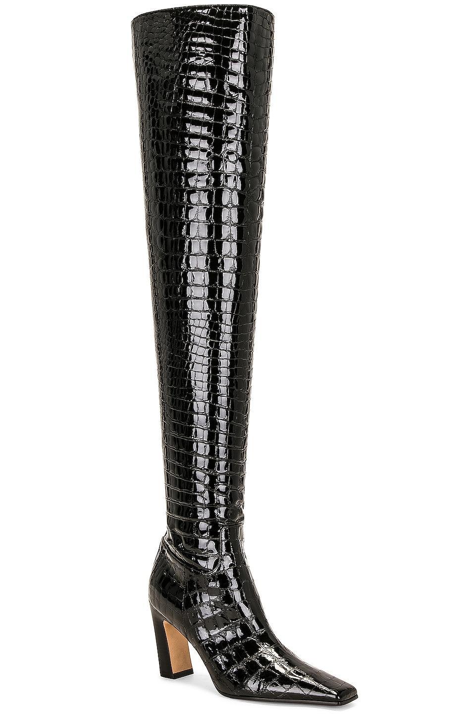 KHAITE Marfa Classic Over The Knee Heel Boot in Brick Product Image