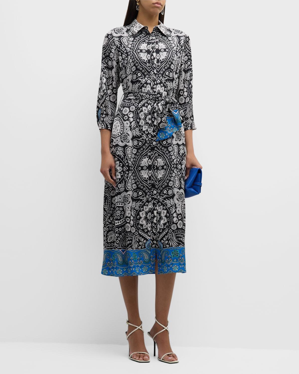 The Kataleya Floral-Print Midi Shirtdress Product Image