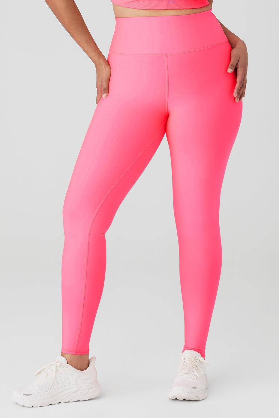 High-Waist Airlift Legging - Fluorescent Pink Coral Female Product Image