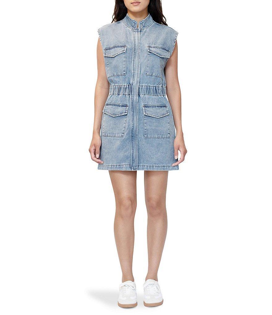 Stevie by Steve Madden Sleeveless Cinched Waist Denim Dress Product Image