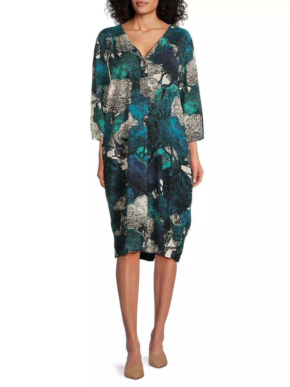 Nodetta Botanical V-Neck Midi-Dress Product Image