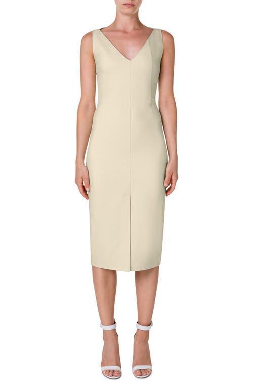 Akris V-Neck Sleeveless Cotton Blend Midi Dress Product Image