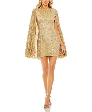 Ieena for Mac Duggal Sequin Capelet Sleeve Cocktail Minidress Product Image