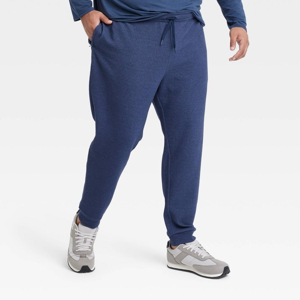 Mens Big Textured Fleece Joggers - All In Motion Navy Blue 2XL Product Image