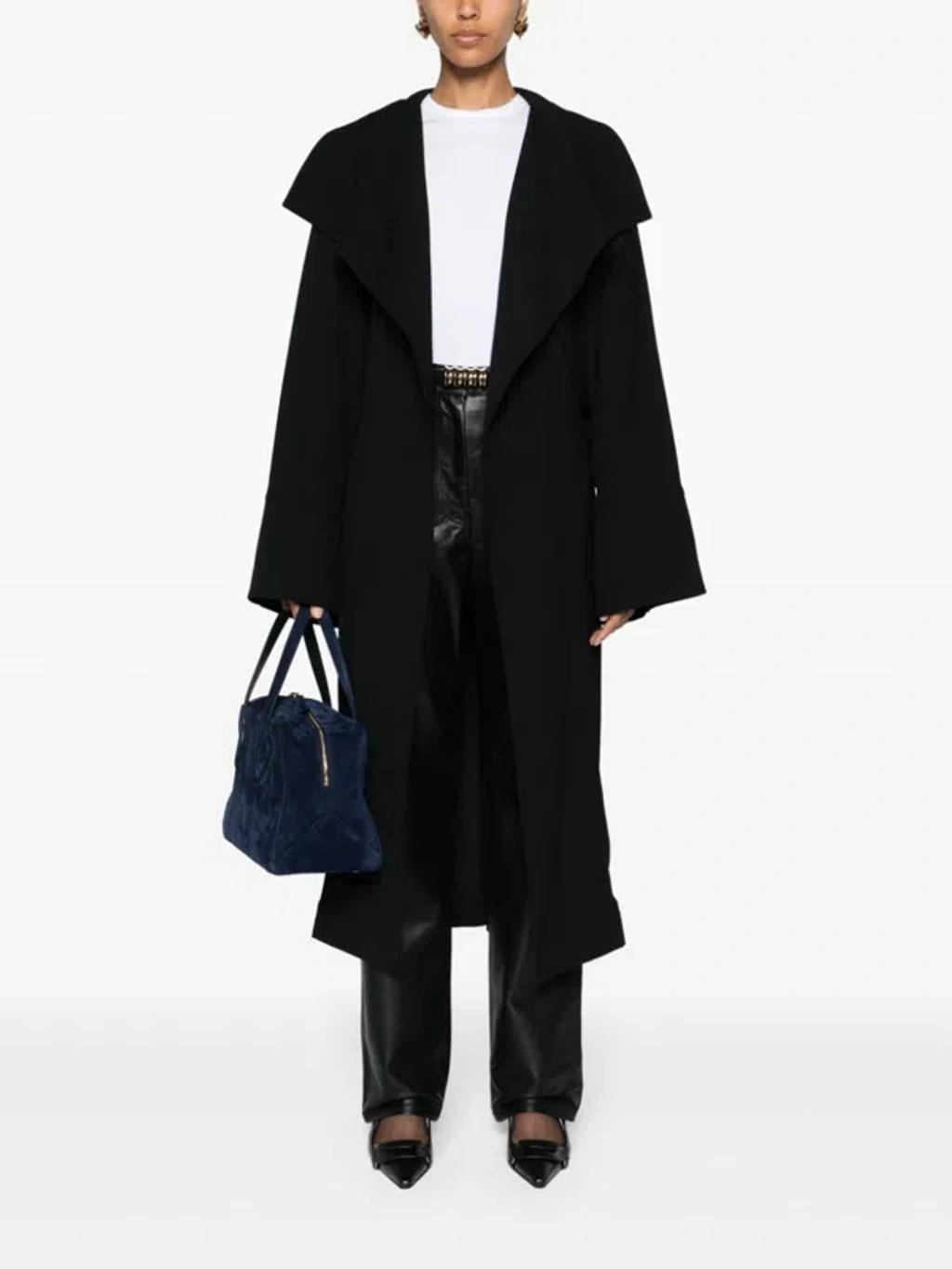 TOTÊME Black Removable Belt Trench Coat In Multicolor Product Image