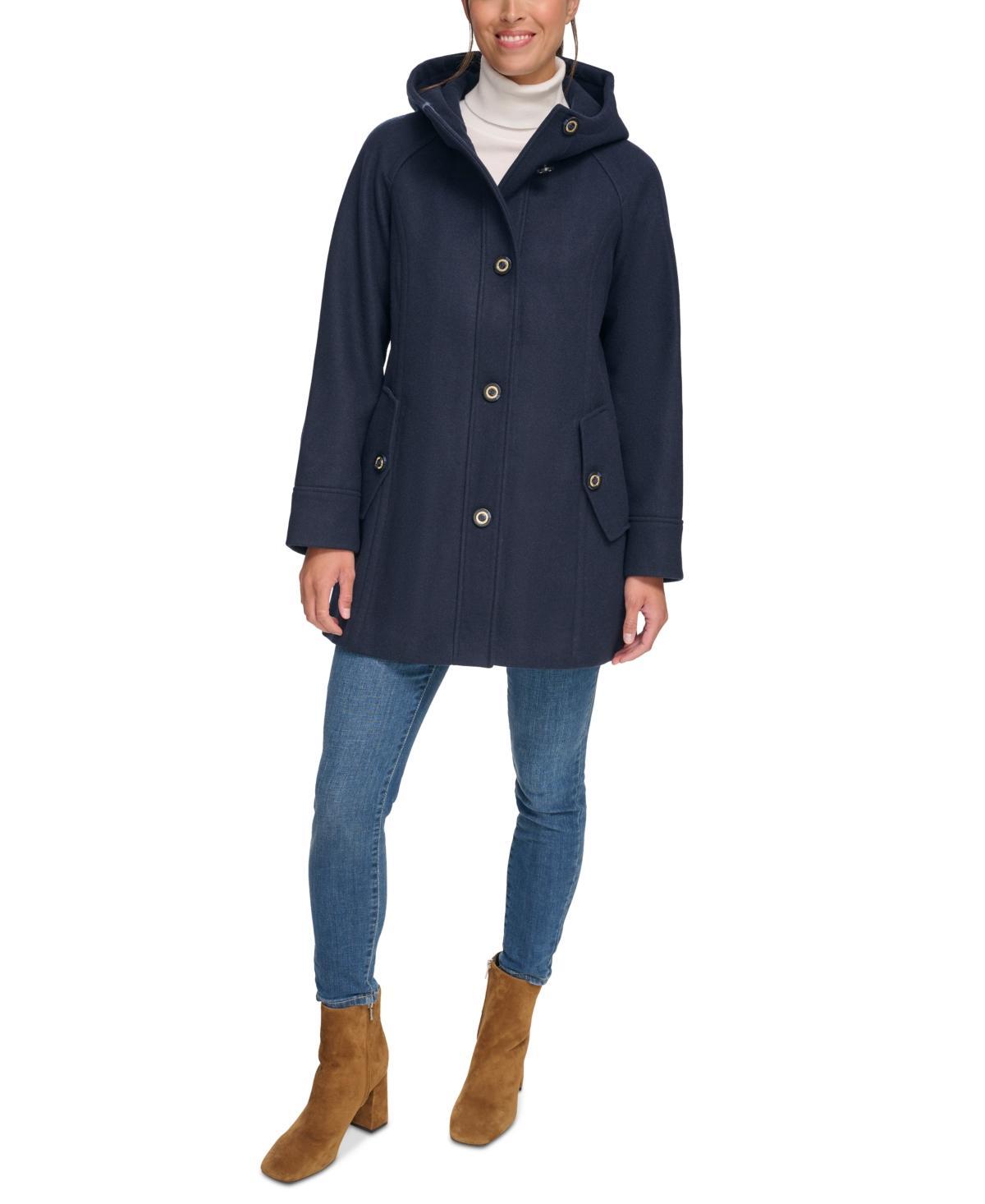 Tommy Hilfiger Womens Hooded Button-Front Coat, Created for Macys Product Image