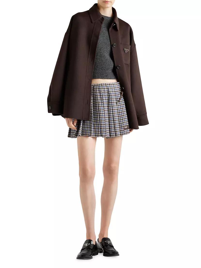 Checked Wool Mini Skirt Product Image