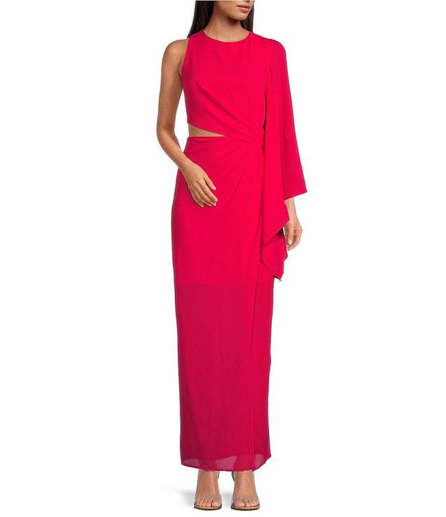 Belle Badgley Mischka Riley One Sleeve Sheath Maxi Dress Product Image