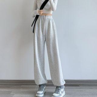 High Waist Plain Drawstring Harem Sweatpants (Various Designs) Product Image