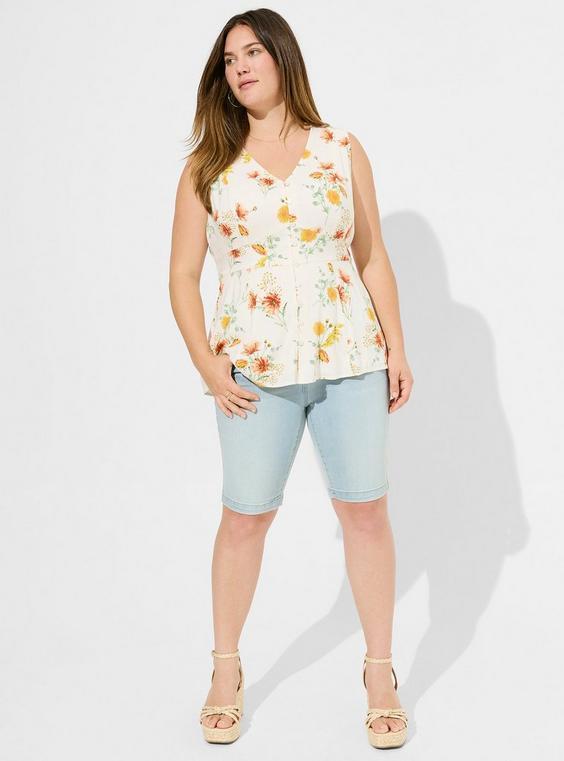 Rayon Slub Button Up With Waist Detail Tank Product Image