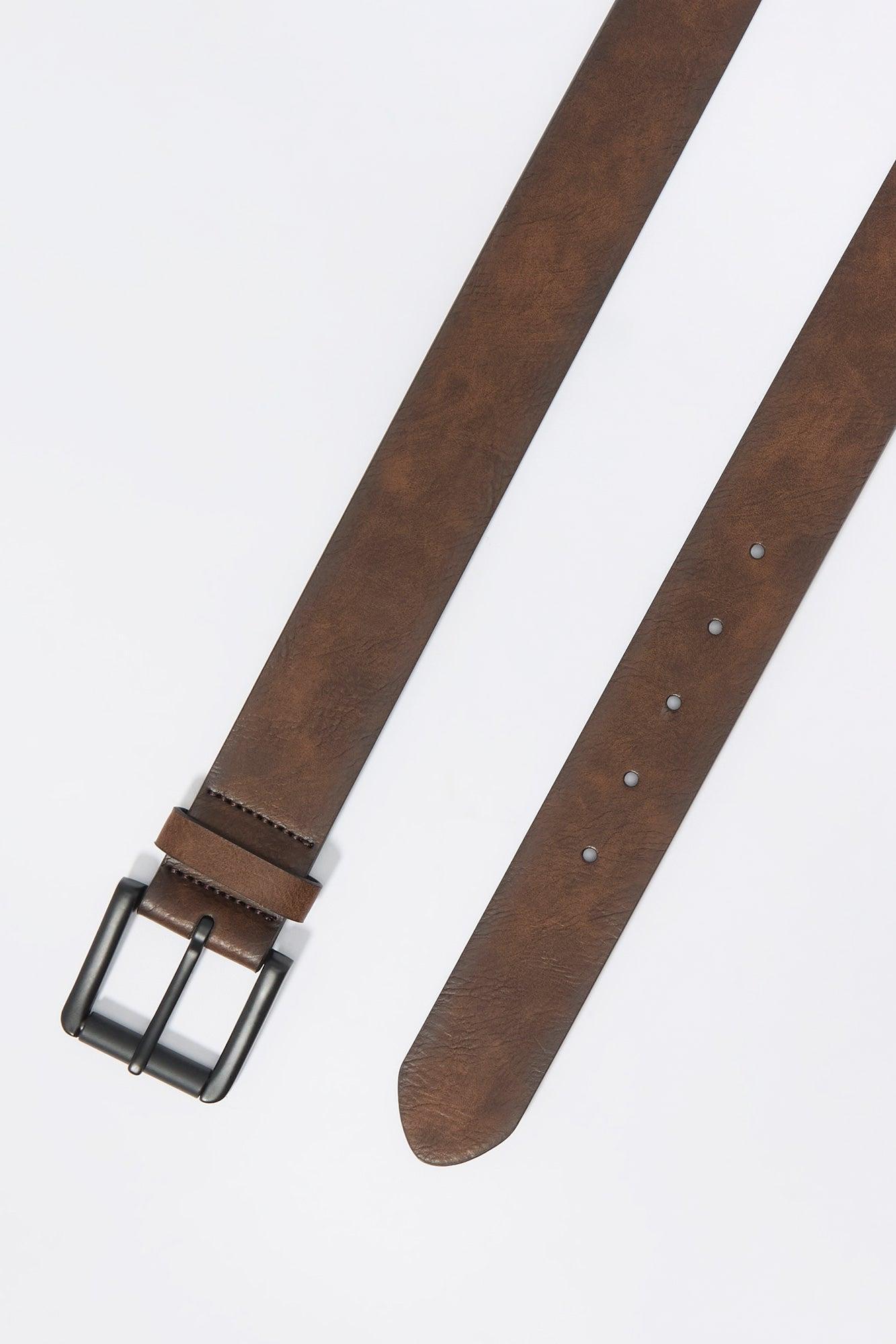 Brown Faux Leather Belt Male Product Image