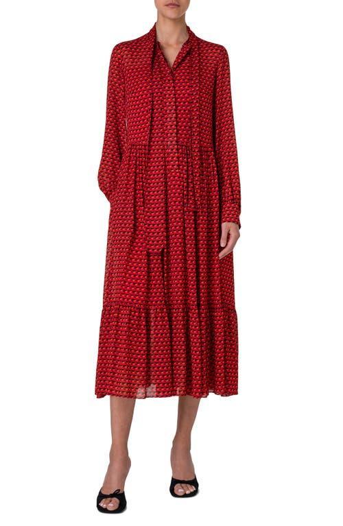 Womens Pelican Dot Tieneck Midi-Dress Product Image