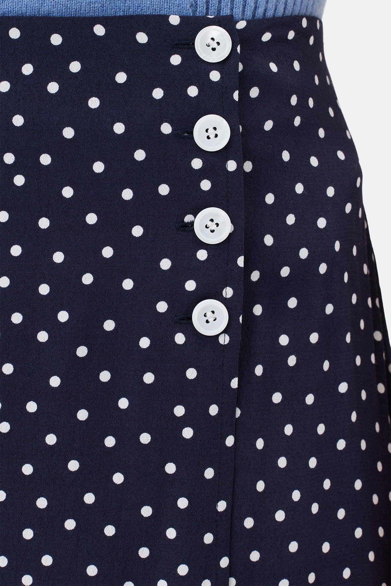 Gabrielle Wrap Skirt - Riviera Dot Navy Blue Product Image