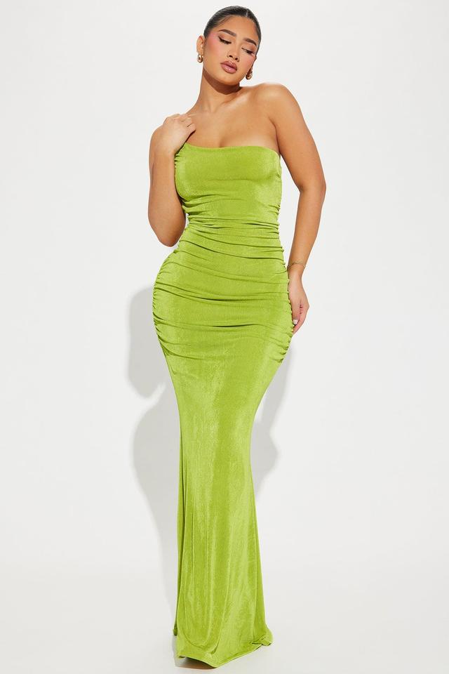 Aleyna Slinky Maxi Dress - Lime Product Image