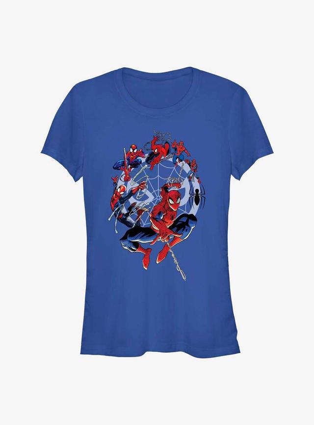 Marvel Spider-Man 60th Anniversary Spidey Web Evolution Girls T-Shirt Product Image