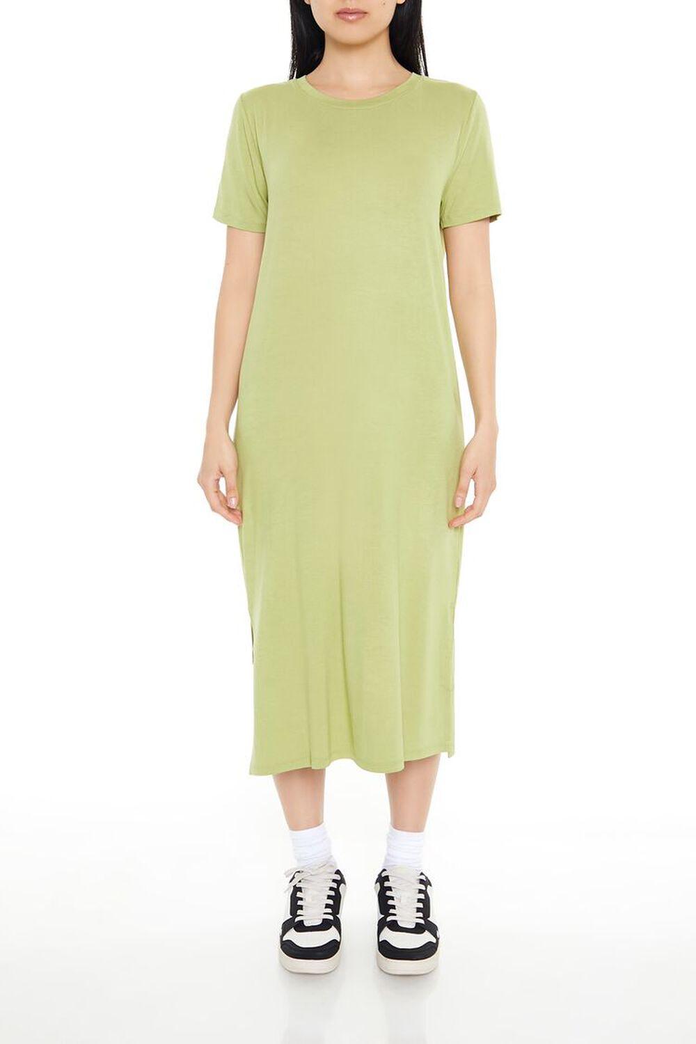 T-Shirt Midi Slit Dress | Forever 21 Product Image