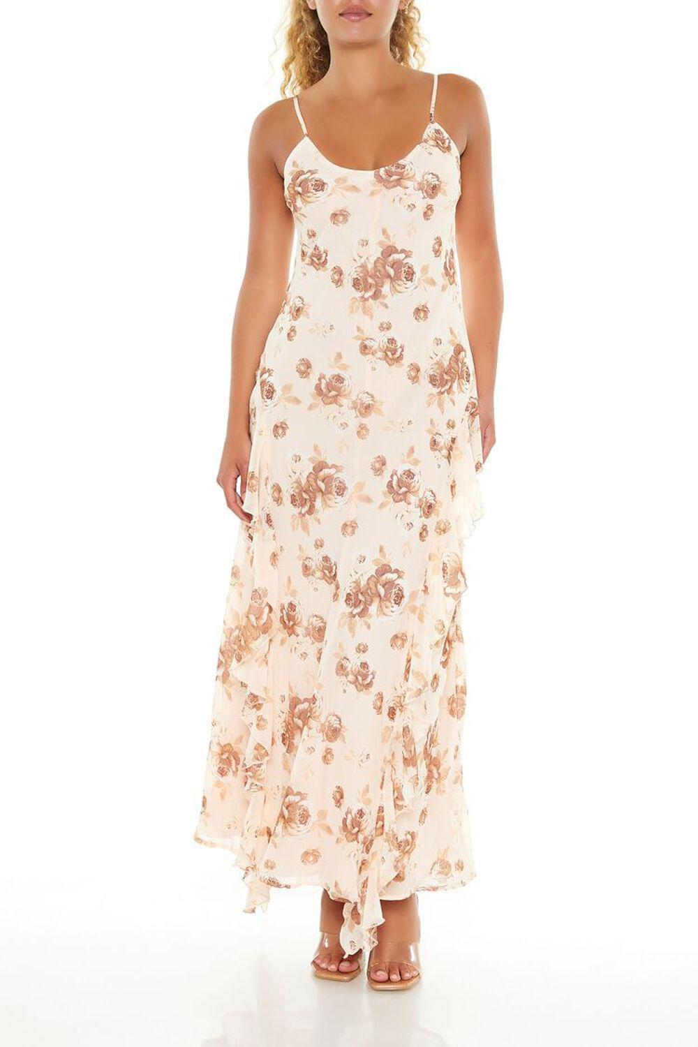 Chiffon Rose Print Maxi Dress | Forever 21 Product Image