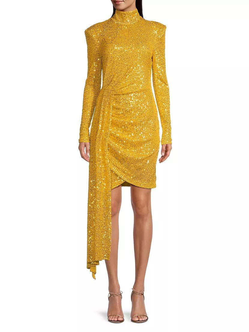 Sequined Mockneck Mini Dress Product Image