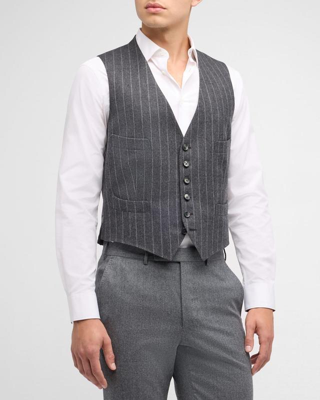 Mens Shelton Flannel Chalk Stripe Waistcoat Product Image