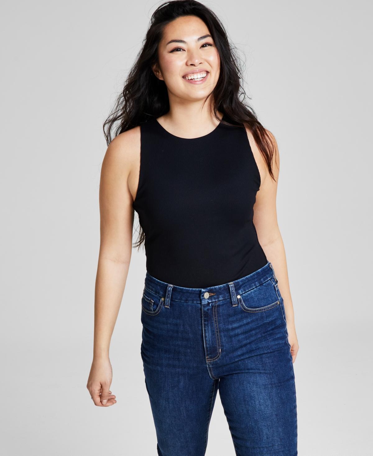 Women's Sleeveless Ribbed Double Layered Bodysuit, Created for Macy's Product Image