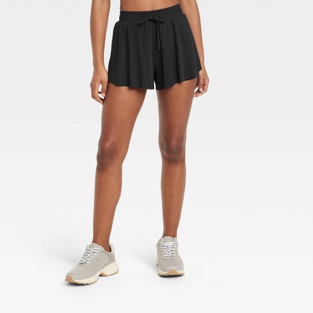 Womens Double Layer Run Shorts 2.5 - JoyLab Black Product Image