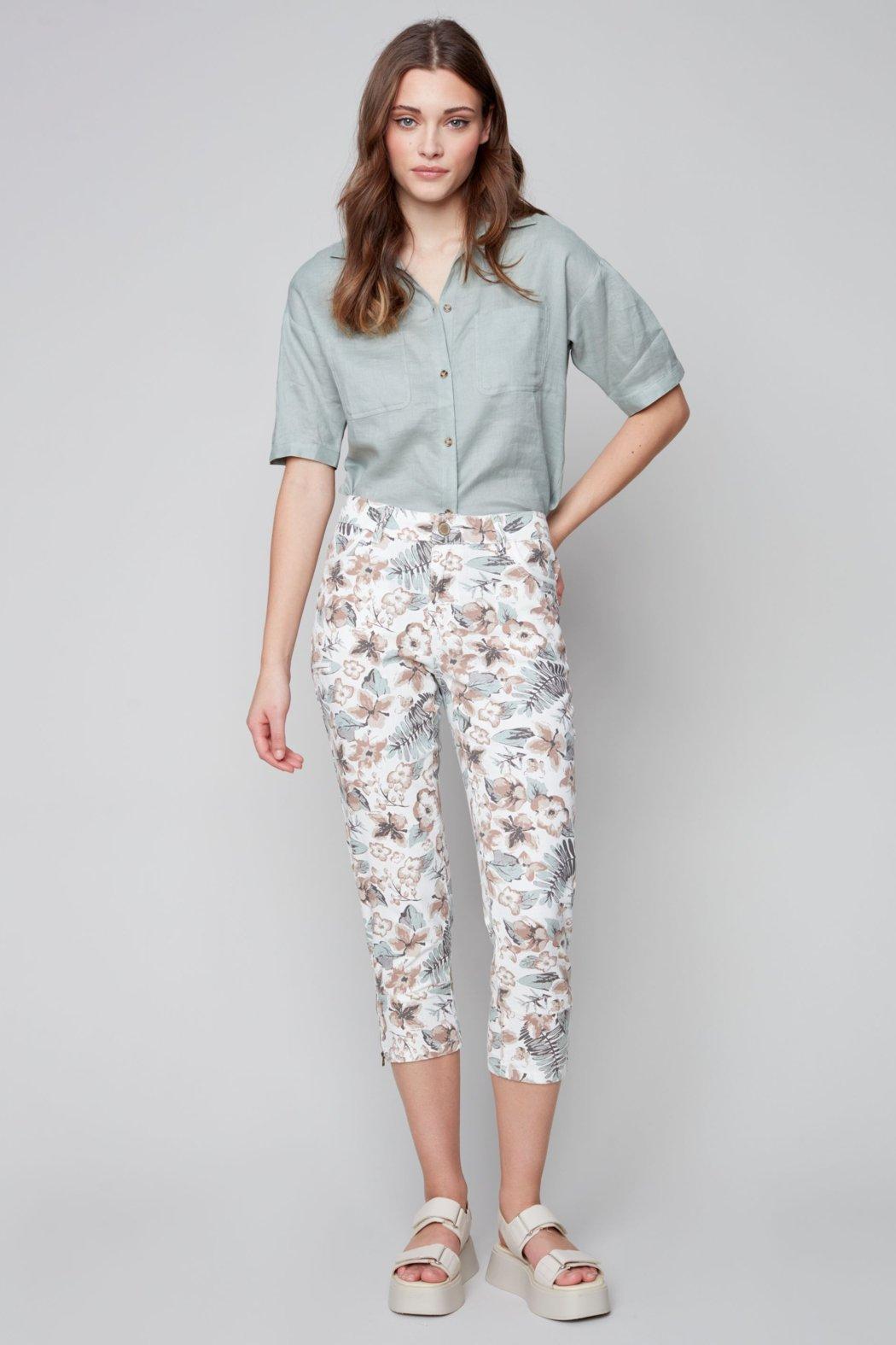 Printed cargo capri pant Female Product Image