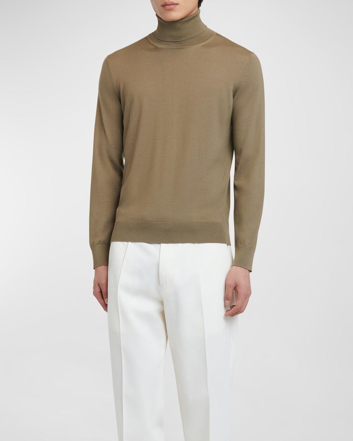 Mens Solid Cashseta Turtleneck Sweater Product Image