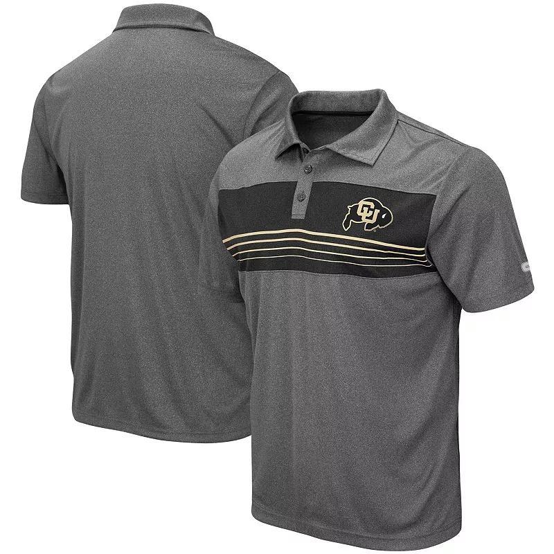 Mens Colosseum Heathered Charcoal Colorado Buffaloes Wordmark Smithers Polo Product Image