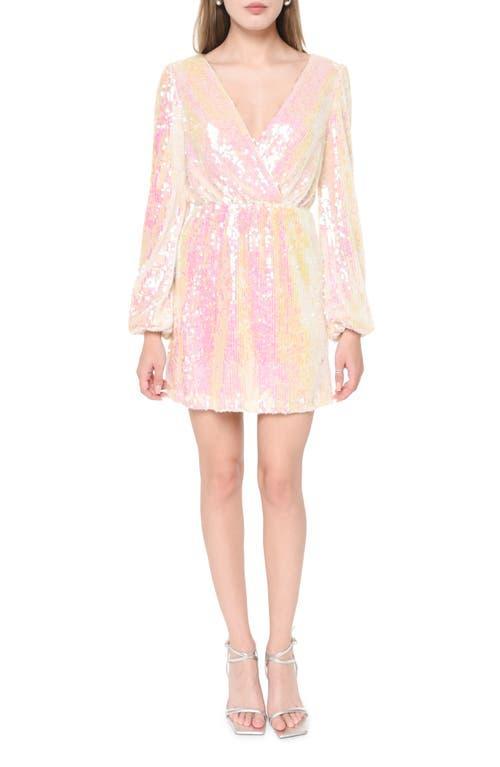 WAYF Carrie Long Sleeve Sequin Minidress Product Image