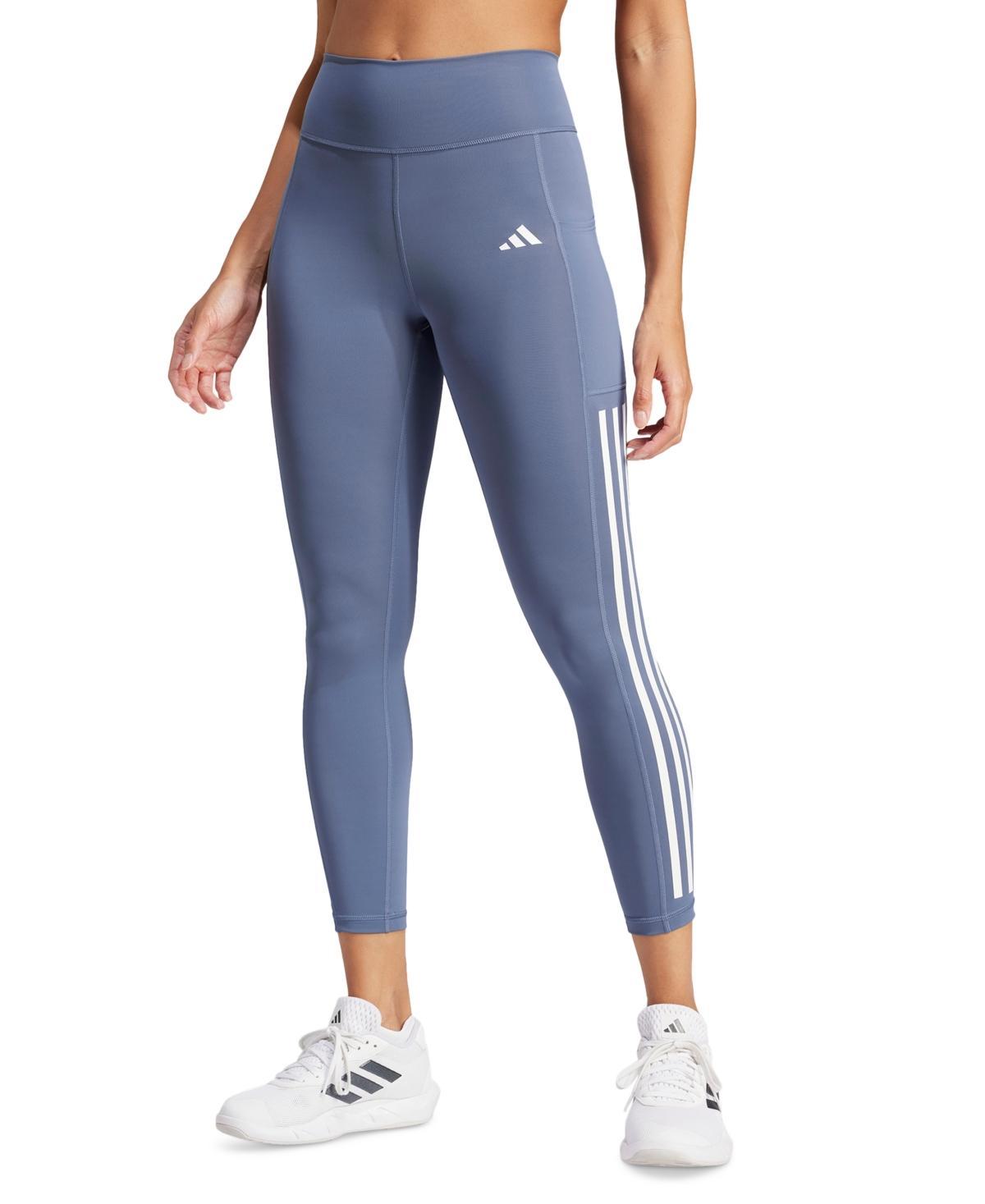 adidas Womens Optime Moisture-Wicking 3-Stripe 7/8 Leggings Product Image