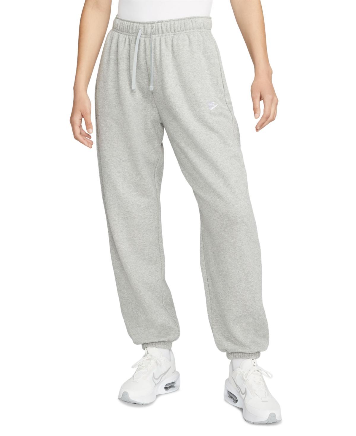 Womens Nike Sportswear Oversized Club Fleece Sweatpants Gray Grey Product Image