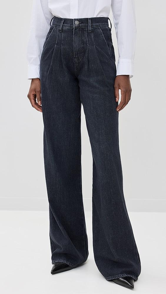 Veronica Beard Jean Mia Pleated Wide Leg Jeans | Shopbop Product Image