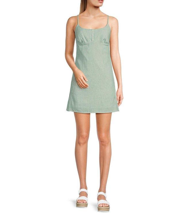 Copper Key Striped Linen Blend Slip Dress Product Image