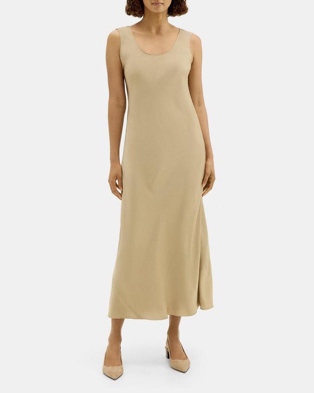 Cowl Back Dress in Crushed Satin Product Image