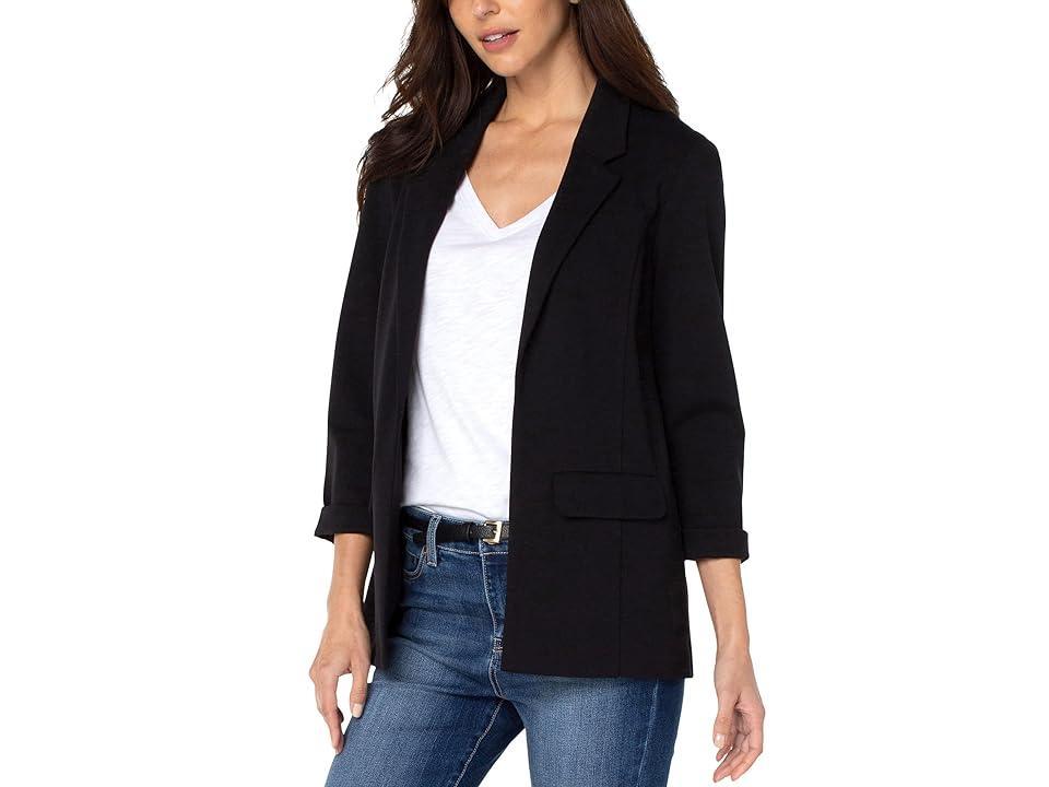 Liverpool Los Angeles Stretch Ponte Notch Lapel 34 Sleeve Boyfriend Blazer Product Image