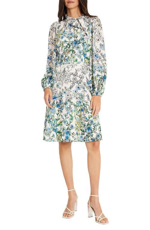 Maggy London Floral Print Long Sleeve Dress Product Image