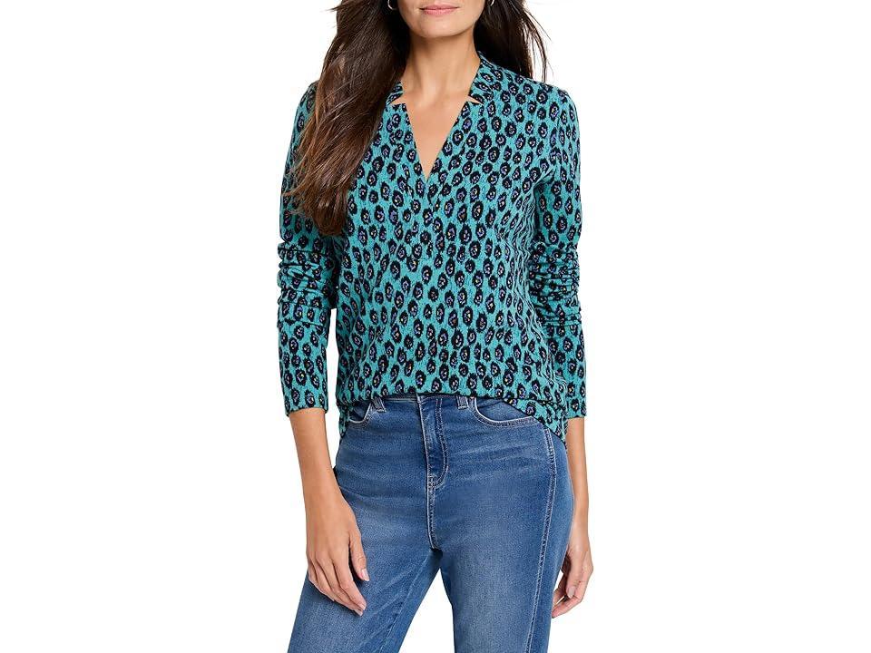 NIC+ZOE Pebble Blues Top (Aqua Multi) Women's Clothing Product Image