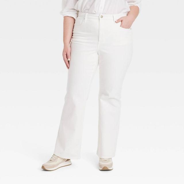 Womens High-Rise Flare Jeans - Universal Thread White 17 Long Product Image