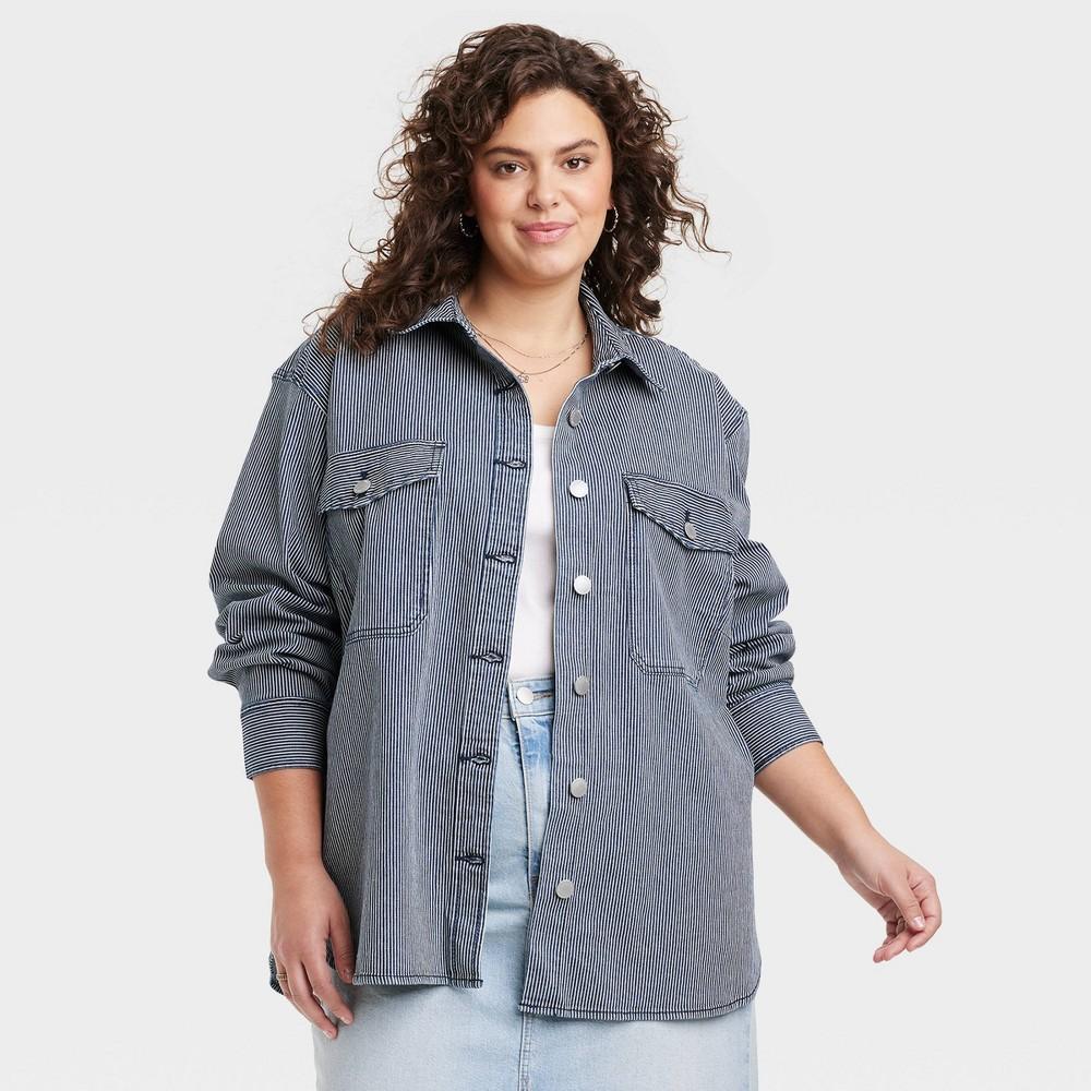 Womens Denim Shacket - Universal Thread Blue 3X product image