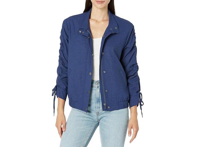 Liverpool Los Angeles Ruched Sleeve Jacket (Merchant Blue) Women's Vest Product Image