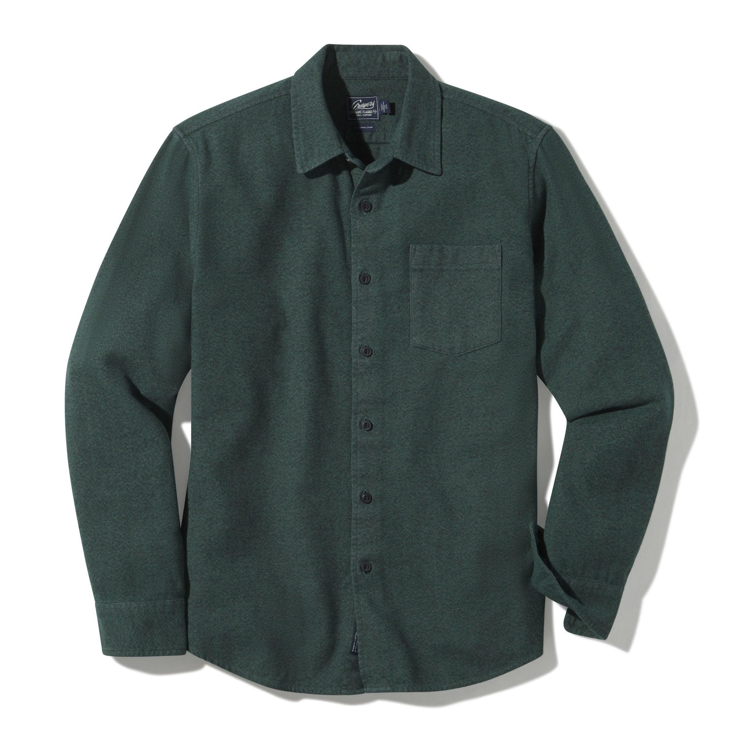 Harper 3 ply Jaspe Flannel Shirt - Forest Green product image