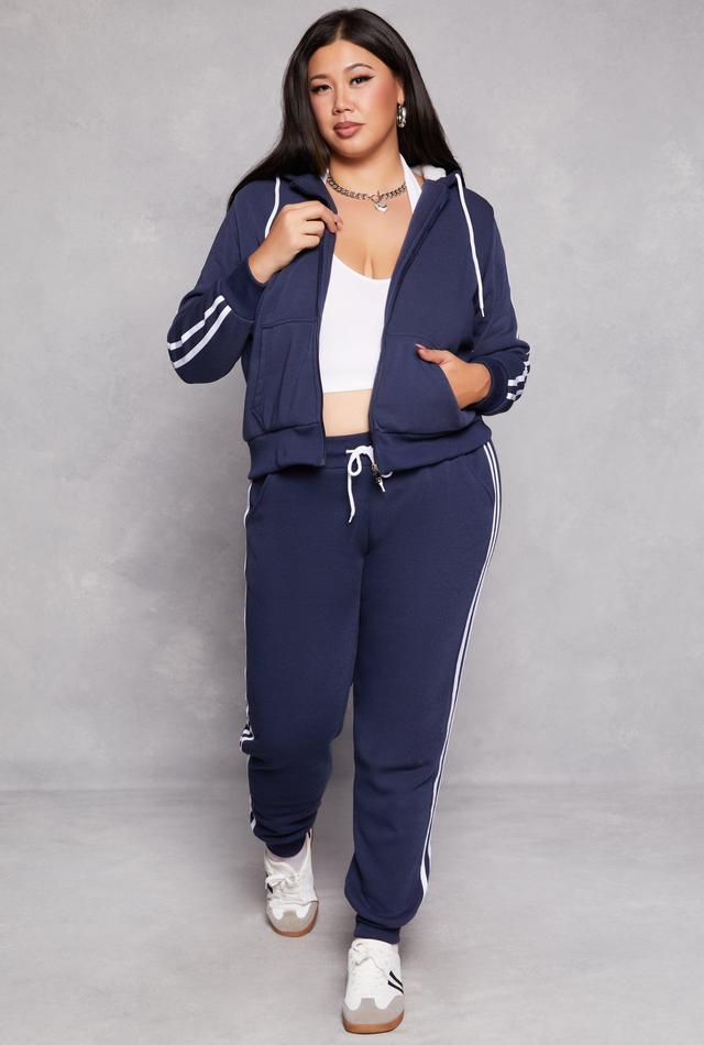 Womens Plus Size Varsity Stripe Drawstring Joggers Product Image