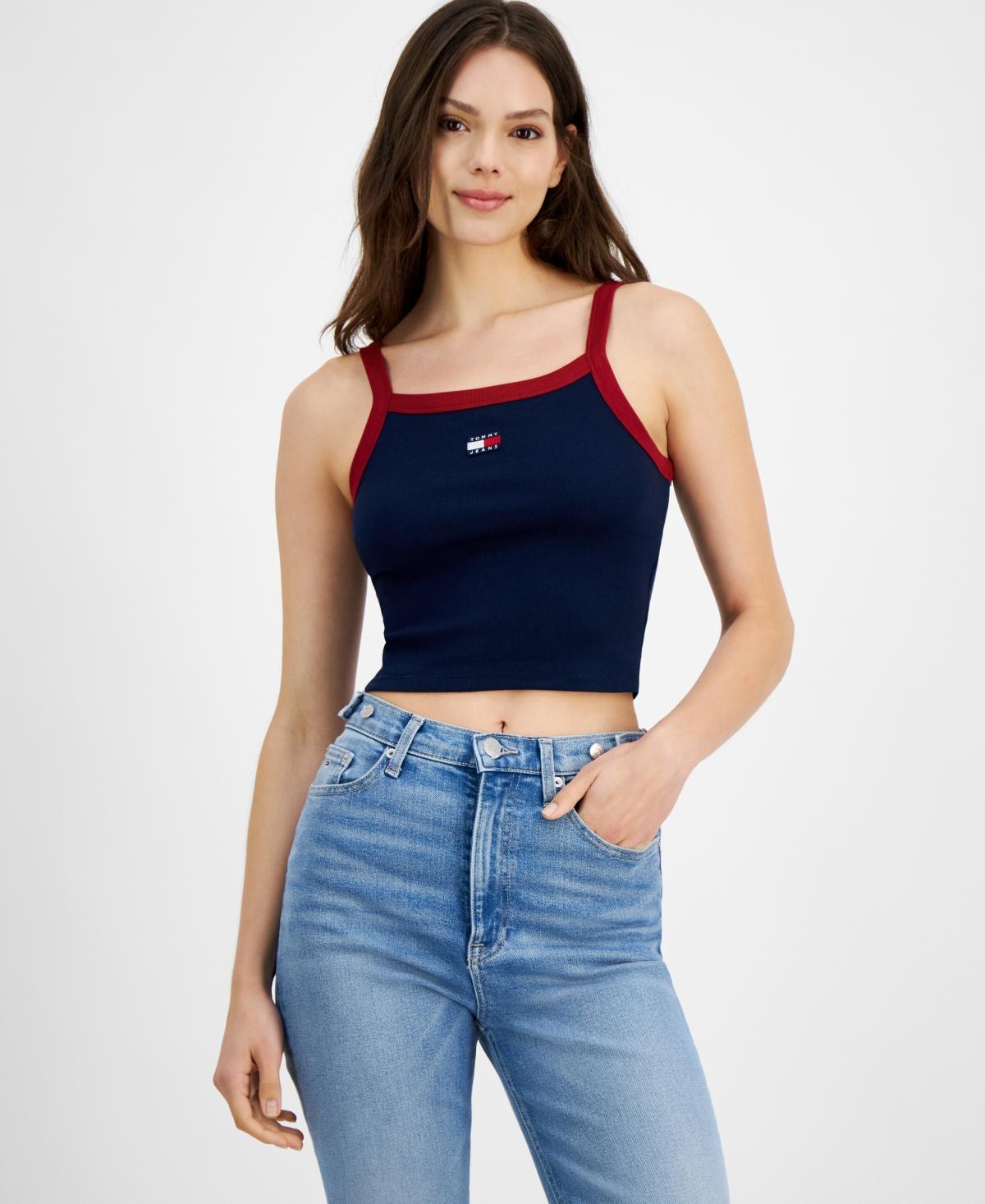 Tommy Jeans Womens Contrast-Edge Badge Logo Tank Top Product Image