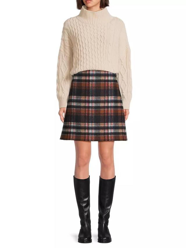 Epoca Plaid Virgin Wool A-Line Miniskirt Product Image