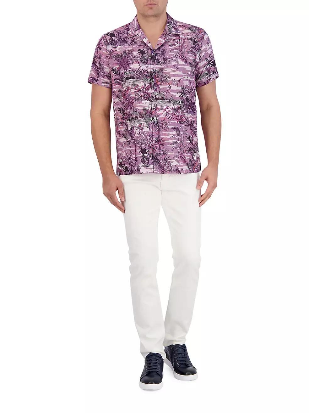 Makara Graphic Linen & Cotton-Blend Camp Shirt Product Image